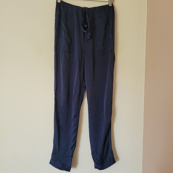 Vince Pants - Vince Satin Navy Blue Lounge Pants Jogger Size Small
